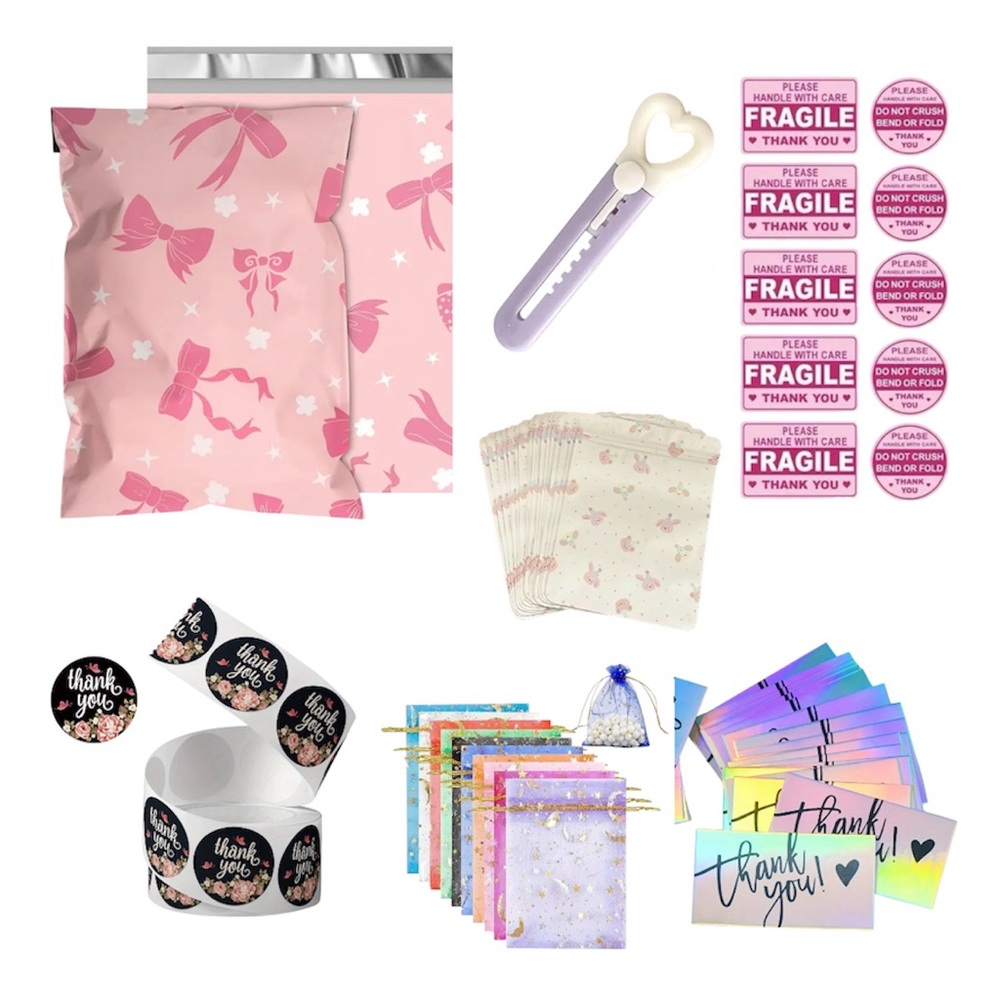 Big set #2 pink bow shipping supplies!🩷